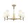 Lustre métal tissu L : 78 cm en laiton blanc E14