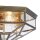 Plafonnier métal verre IP43 en bronze E27 3 flammes