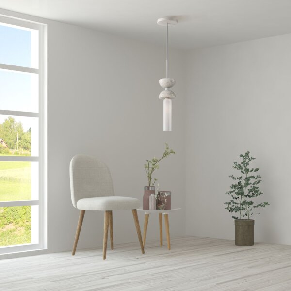 Lampe à suspendre métal verre G9 D : 10 cm rond Moderne MARIA