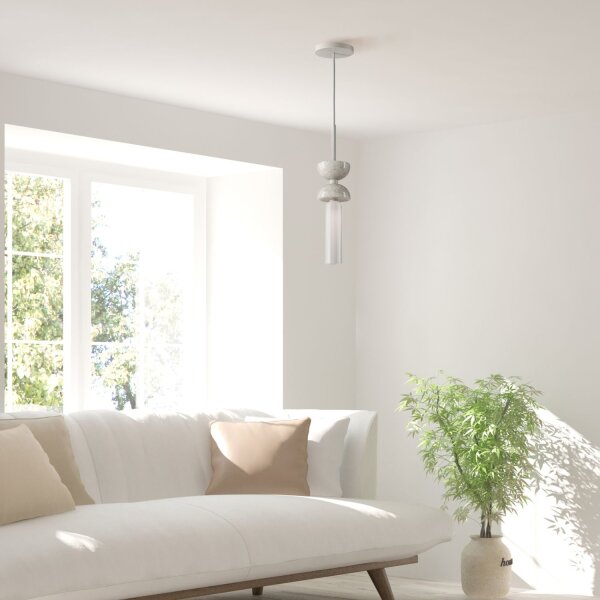 Lampe à suspendre métal verre G9 D : 10 cm rond Moderne MARIA
