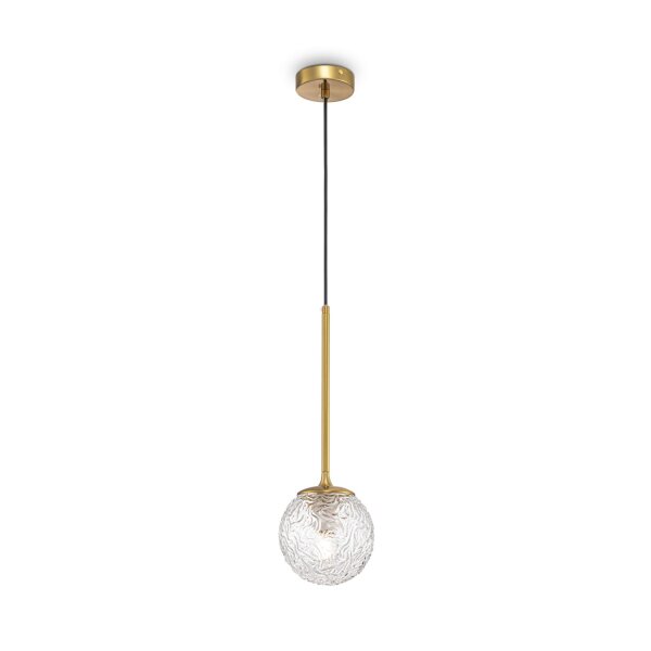 Lampe à suspendre verre métal E27 Ø 15 cm rond H : max. 150 cm
