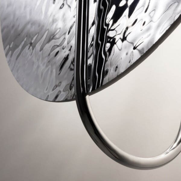 Applique verre métal G9 Ø 40 cm H : 44,5 cm Chromé rond