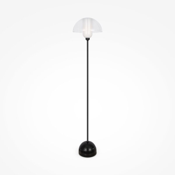Lampadaire métal verre E14 139 cm de haut noir blanc