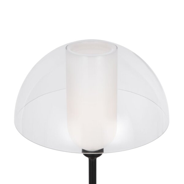 Lampadaire métal verre E14 139 cm de haut noir blanc