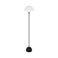 Lampadaire métal verre E14 139 cm de haut noir blanc