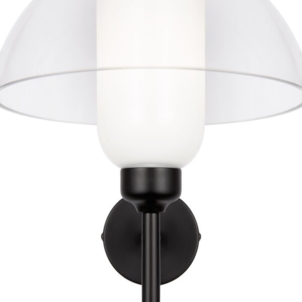Applique métal verre hauteur 24,4 cm noir blanc E14