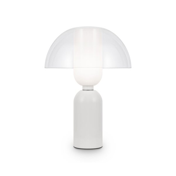 Lampe de table céramique verre Ø 30 cm hauteur 42,5 cm blanc E14