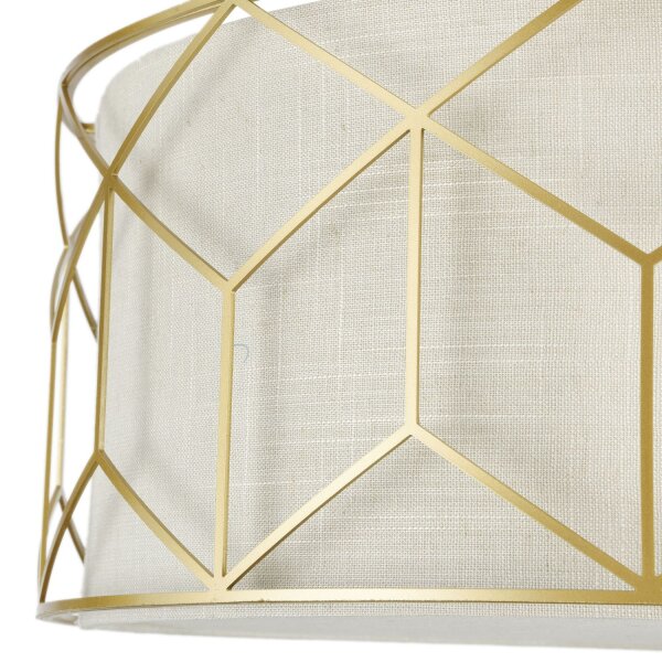 Lampe de plafond tissu métal E27 D : 43 cm en or naturel