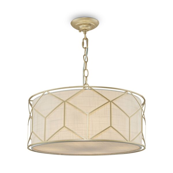 Lampe à suspendre métal tissu Ø 45 cm rond H : max. 76,8 cm