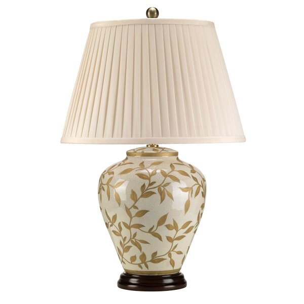 Lampe de table tissu brun or 66cm table de nuit