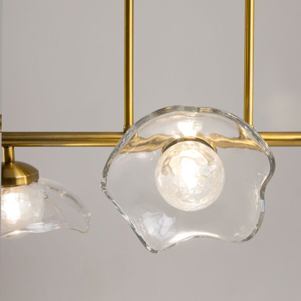 Suspension verre métal G9 H : max. 84,4 cm en laiton