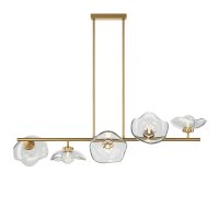 Suspension verre métal G9 H : max. 84,4 cm en laiton