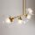 Suspension verre métal G9 H : max. 84,4 cm en laiton