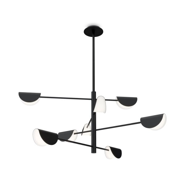 Plafonnier métal 125 cm de large Noir G9 Moderne
