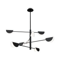 Plafonnier métal 125 cm de large Noir G9 Moderne