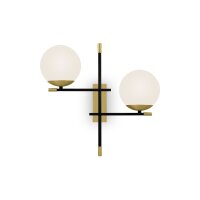 Applique Métal Verre E14 Largeur 44 cm 2 flammes...