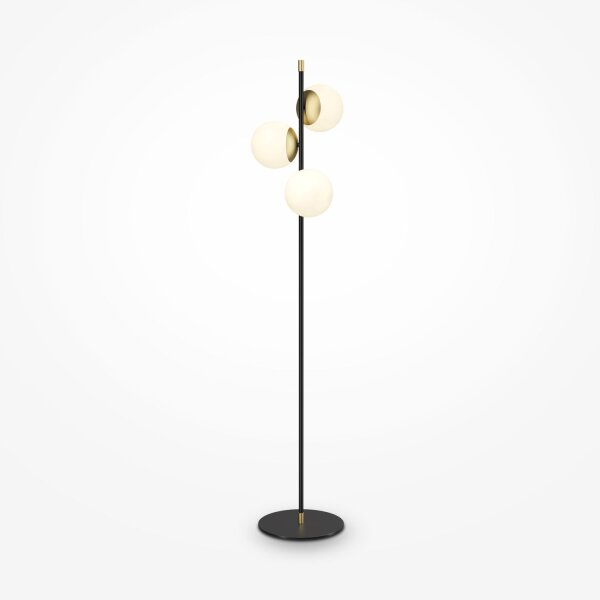 Lampadaire métal verre hauteur 150 cm en or blanc noir