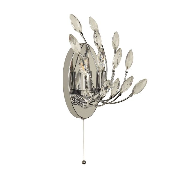 Applique avec interrupteur cristal H : 24 cm Chromé Clair 2x G9
