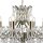 Lustre cristal Ø 88 cm grand laiton antique 12x E14