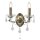 Applique murale avec interrupteur 2 flammes E14 en laiton vieilli