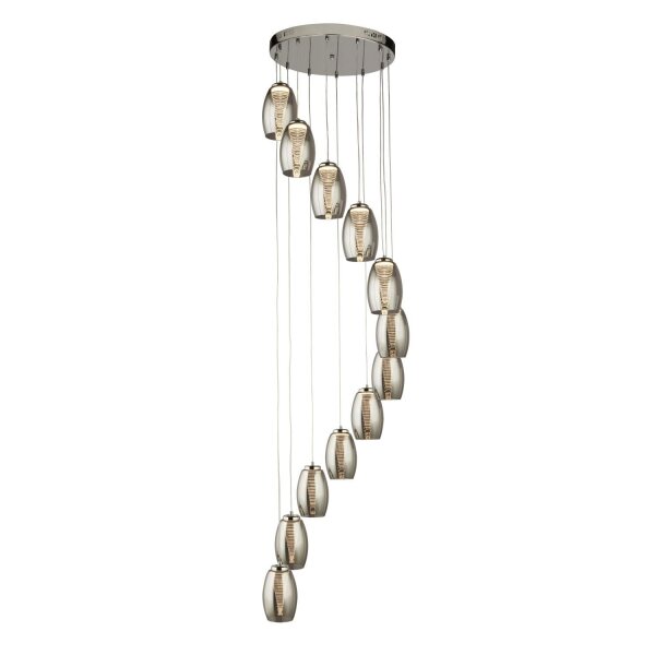 LED Lampe à suspendre Chrome Gris Fumé 3000 K 1705 lm Métal
