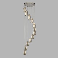 LED Lampe à suspendre Chrome Gris Fumé 3000...