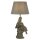 Lampe de table Gris Argent H : 51 cm R&eacute;sine Tissu Perroquets E27