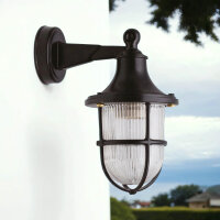 Lampe dext&eacute;rieur mur laiton verre E27 IP64 hauteur...