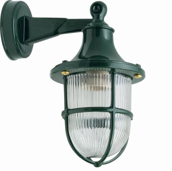 Lampe dextérieur murale laiton véritable verre H : 27 cm IP64 vert