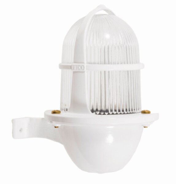 Applique extérieure Blanc en laiton Verre E27 IP64 H : 22 cm