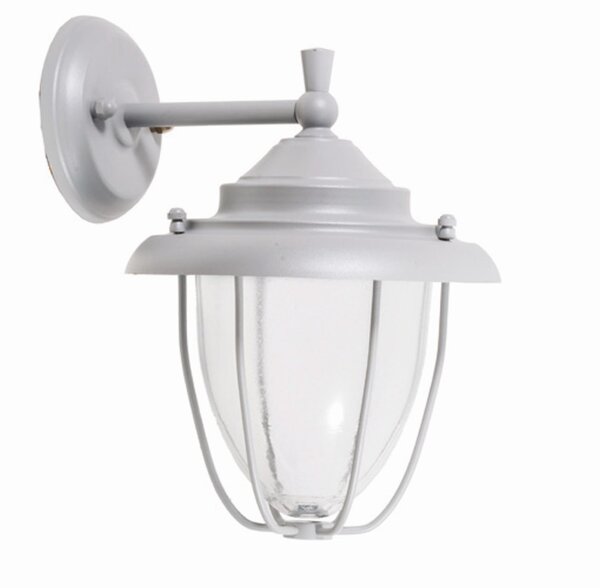 Applique extérieure laiton verre E27 IP23 26 cm de haut Gris