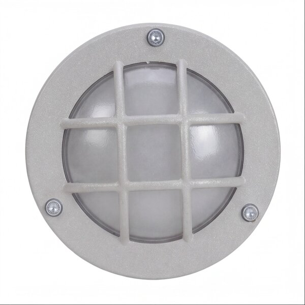 Lampe de cave ronde Ø 14 cm laiton verre gris G9 IP64