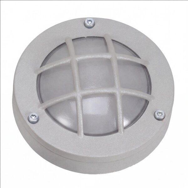 Lampe de cave ronde Ø 14 cm laiton verre gris G9 IP64