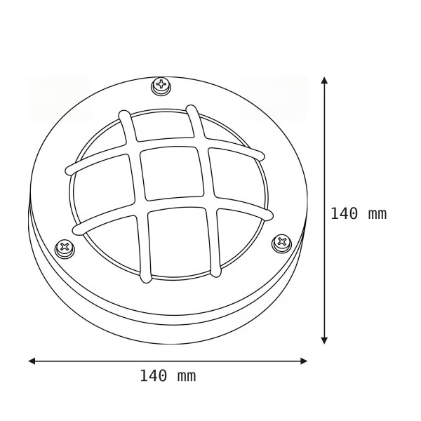 Lampe de cave ronde Ø 14 cm laiton verre gris G9 IP64