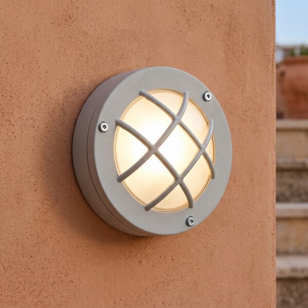 Applique murale extérieure Gris Laiton véritable rond D : 14 cm IP64