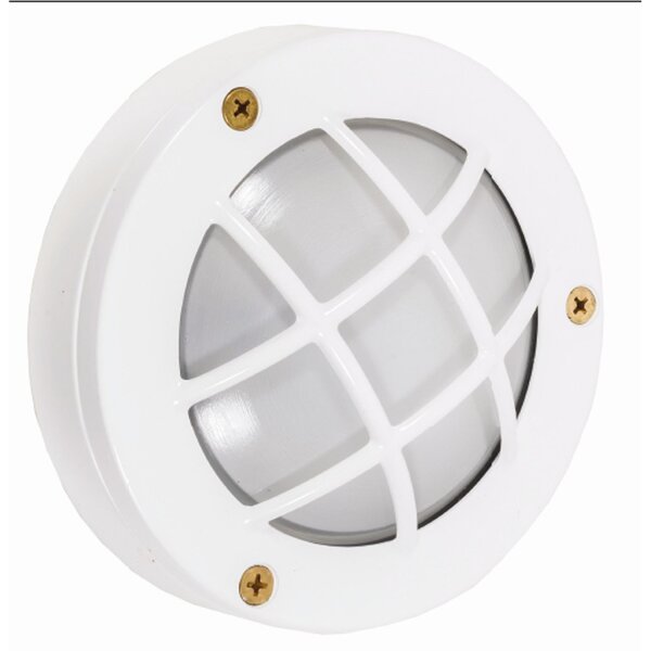 Applique murale extérieure Maritim laiton rond Ø 14 cm IP64 blanc
