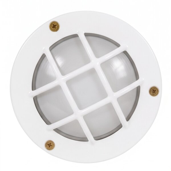 Applique murale extérieure Maritim laiton rond Ø 14 cm IP64 blanc