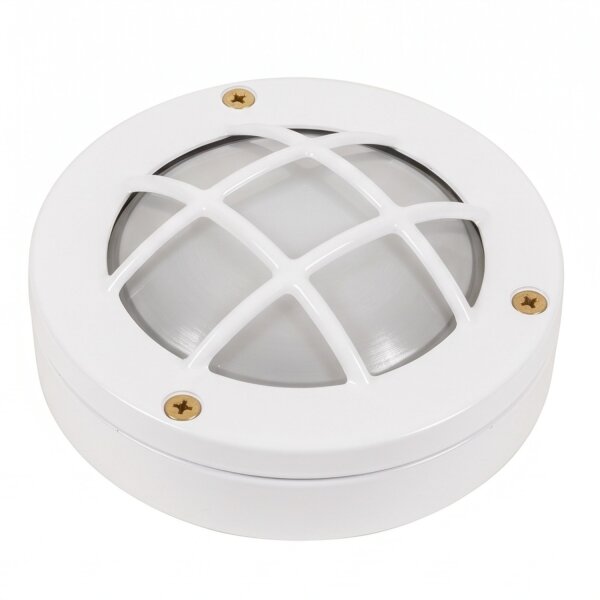 Applique murale extérieure Maritim laiton rond Ø 14 cm IP64 blanc