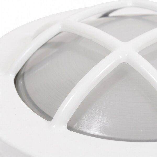 Applique murale extérieure Maritim laiton rond Ø 14 cm IP64 blanc