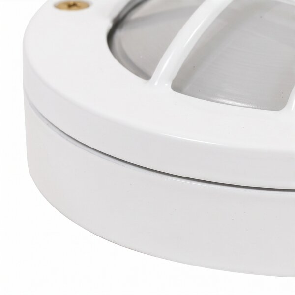 Applique murale extérieure Maritim laiton rond Ø 14 cm IP64 blanc