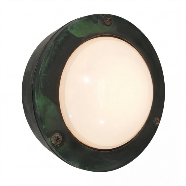 Applique extérieure ronde laiton verre Ø 14 cm IP64 GX53