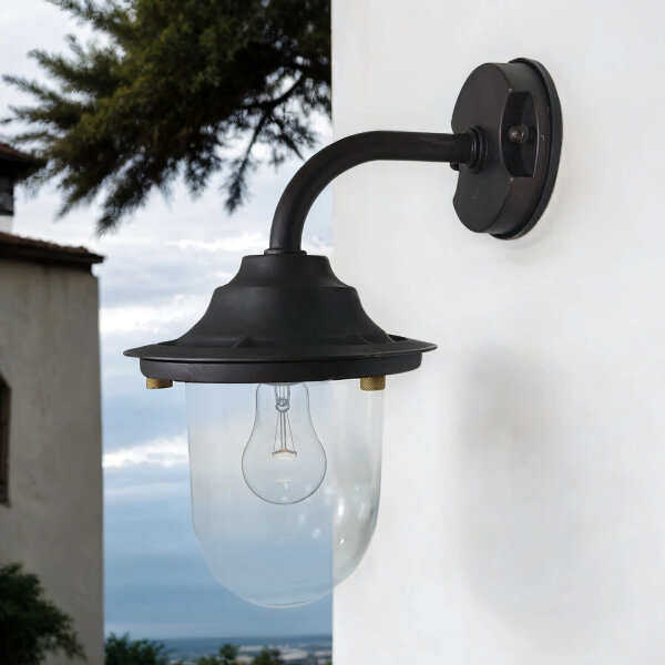 Applique extérieure laiton verre E27 IP64 30 cm de haut