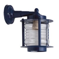 Applique ext&eacute;rieure verre laiton E27 IP23 bleu...