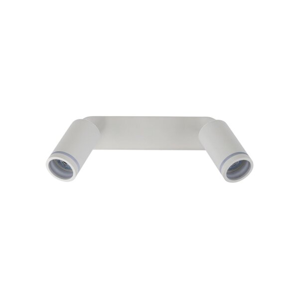 Plafonnier blanc métal 43,5cm orientable 2 flammes GU10