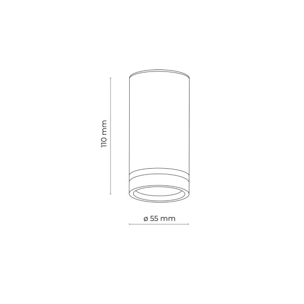 Spot Lampe plafond métal GU10 Ø 5,5 cm H : 11 cm apparent blanc