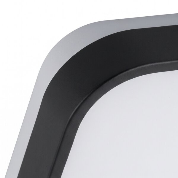 Plafonnier LED aluminium 32 W 3000 K noir faible éblouissement