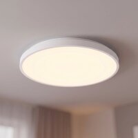 Plafonnier LED blanc métal IP44 blanc neutre...