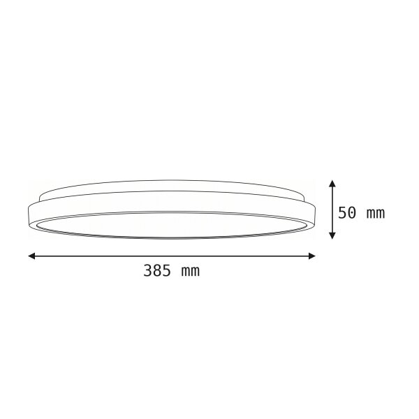 Plafonnier LED blanc métal IP44 3000 K Ø38,5 cm rond