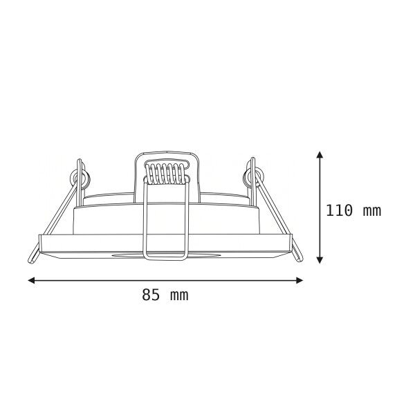 Spot encastré en laiton aluminium verre L:8,5 cm IP44 GU10