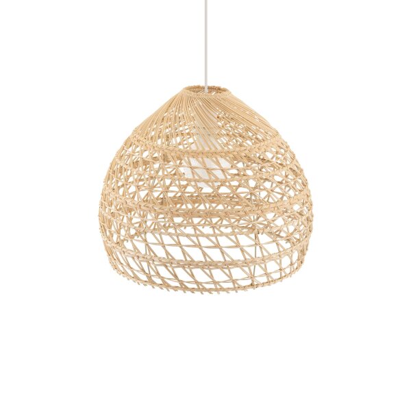 Lampe à suspendre ronde en rotin naturel E27 Ø43 cm confortable
